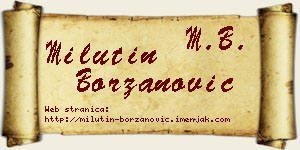Milutin Borzanović vizit kartica